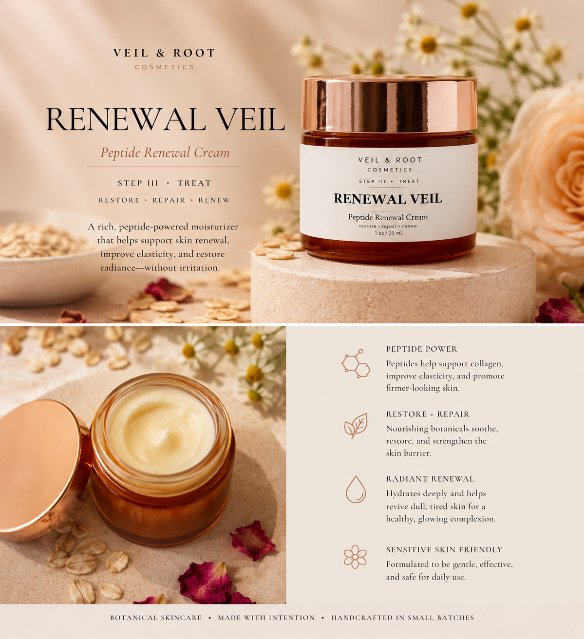 Veil & Root | Renewal Veil Peptide Face Cream