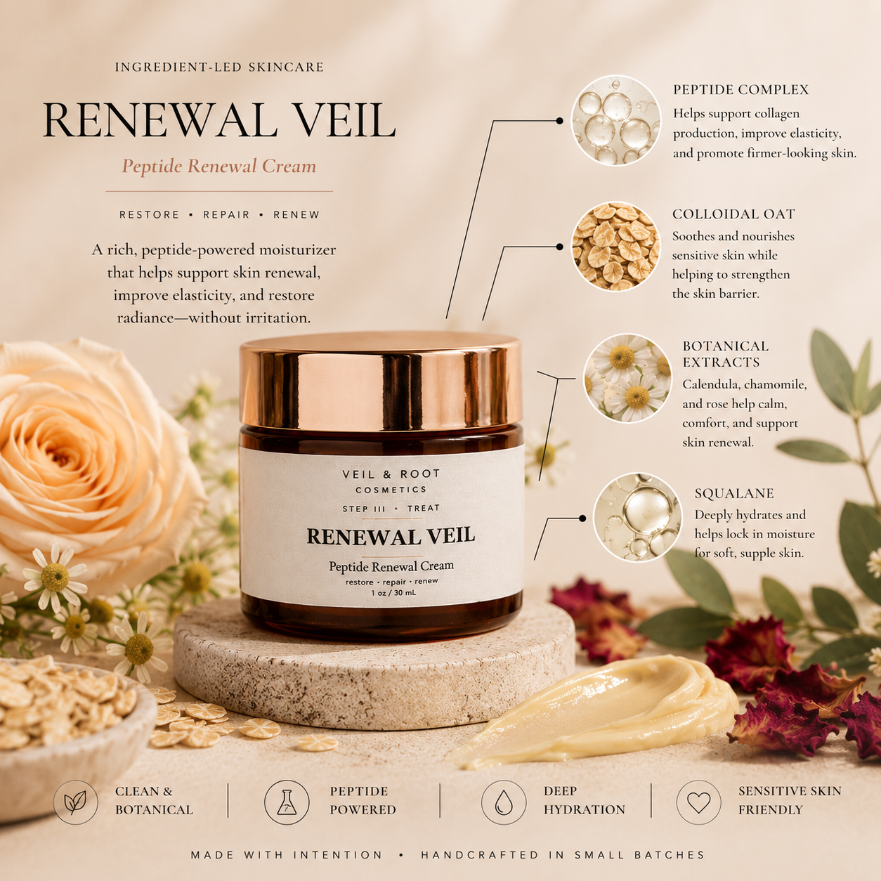 Veil & Root | Renewal Veil Peptide Face Cream